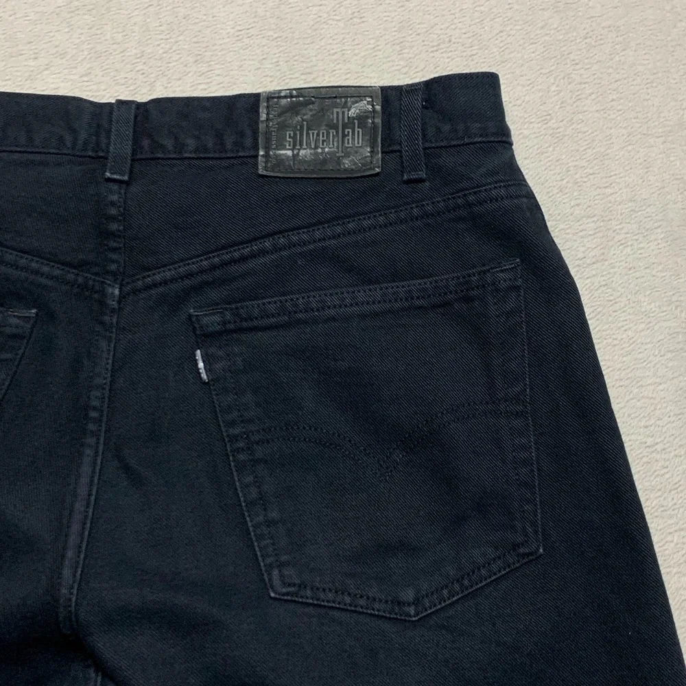 Vintage LEVI'S Y2K Men's 38x31 Black‎ Silver Tab Baggy Loose Denim Jeans Pants